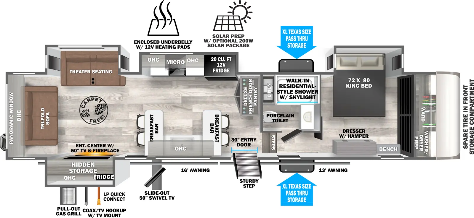 Heritage Glen Fifth Wheels 35RE Floorplan